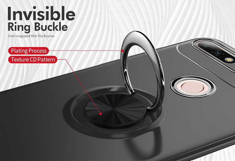 Huawei Y7 2018 Kılıf Zore Ravel Silikon Kapak Siyah-Rose Gold