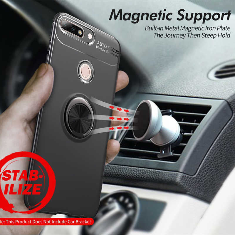 Huawei Y7 2018 Kılıf Zore Ravel Silikon Kapak Siyah-Rose Gold