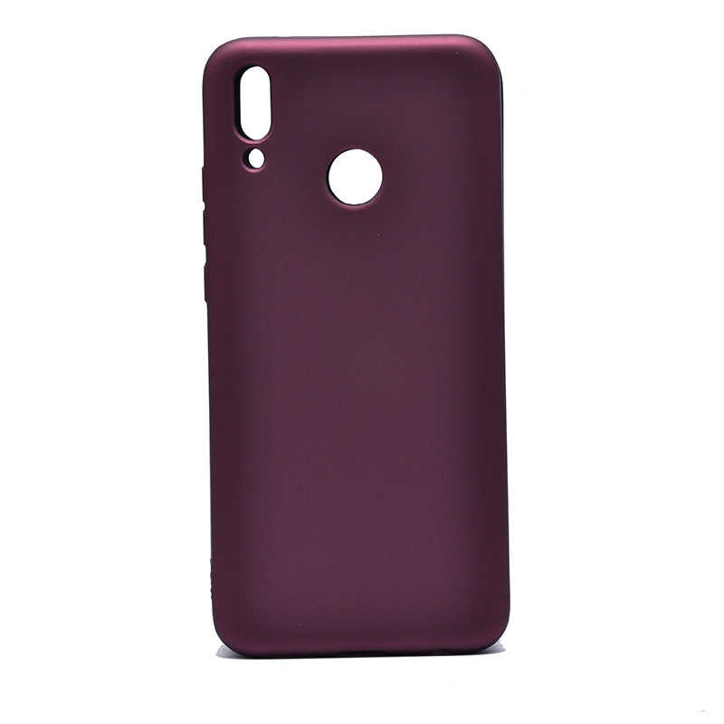 Huawei Y9 2019 Kılıf Zore Premier Silikon Kapak Mürdüm