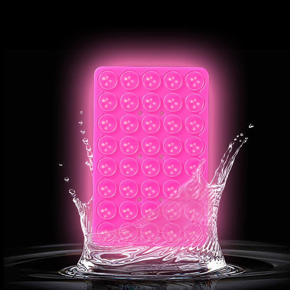 Kare Öpücük 02 Fosforlu Silikon Telefon Tutucu Pembe
