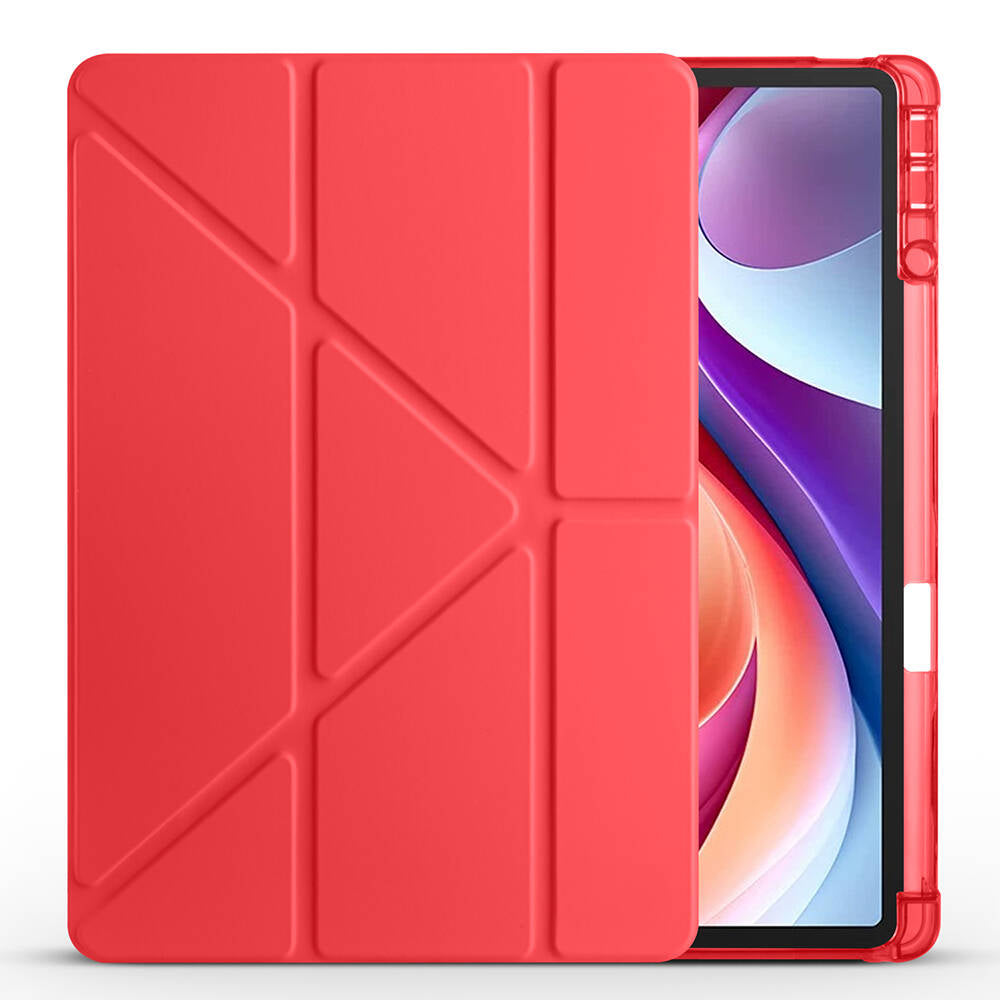 Lenovo M11 TB-330FU Kılıf Zore Tri Folding Kalem Bölmeli Standlı Kılıf Rose Gold