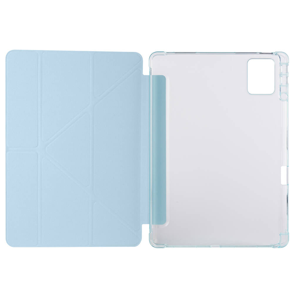 Lenovo M11 TB-330FU Kılıf Zore Tri Folding Kalem Bölmeli Standlı Kılıf Mavi