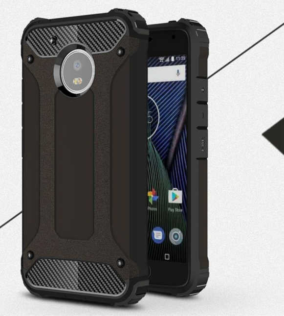 Lenovo Moto G5S Plus Kılıf Zore Crash Silikon Kapak Siyah