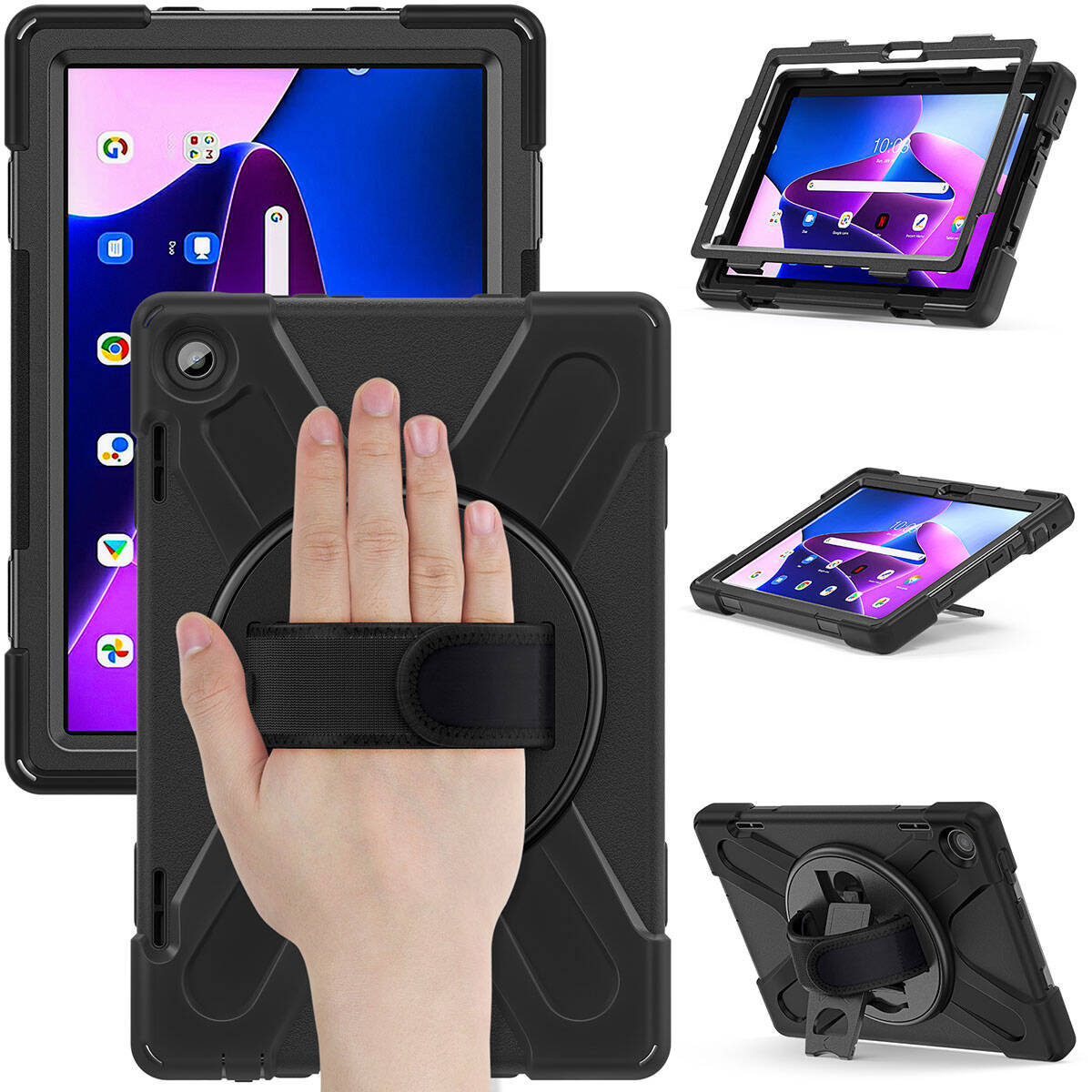 Lenovo Tab M10 HD (2.Nesil) 2022 Zore Defender Tablet Silikon Siyah