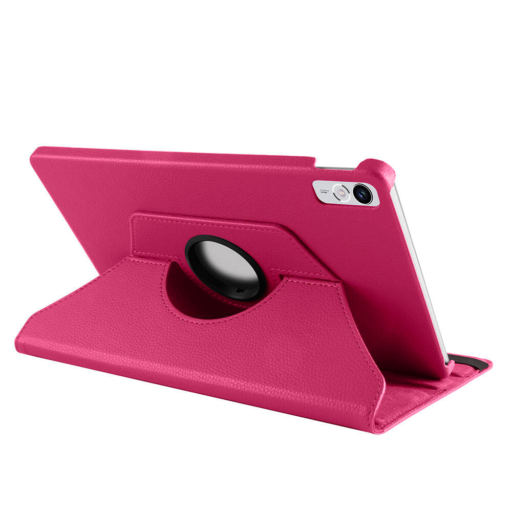 Lenovo Tab P11 11.5 (2.Nesil) TB350UF Zore Dönebilen Standlı Kılıf Pembe Koyu