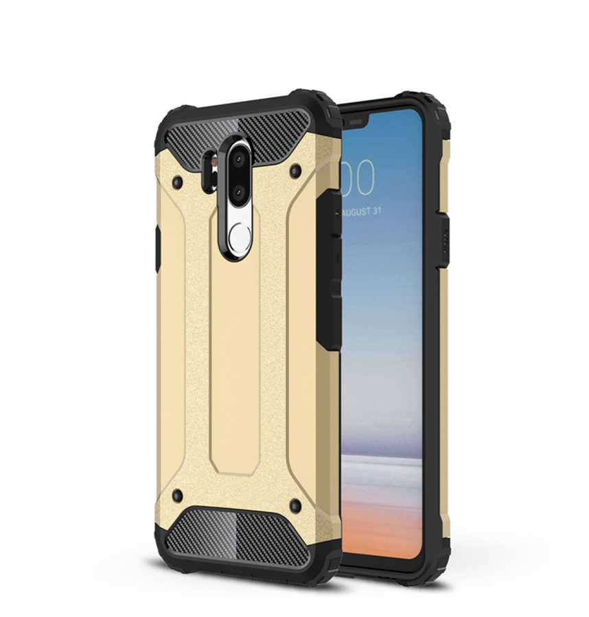 LG G7 Kılıf Zore Crash Silikon Kapak Gold