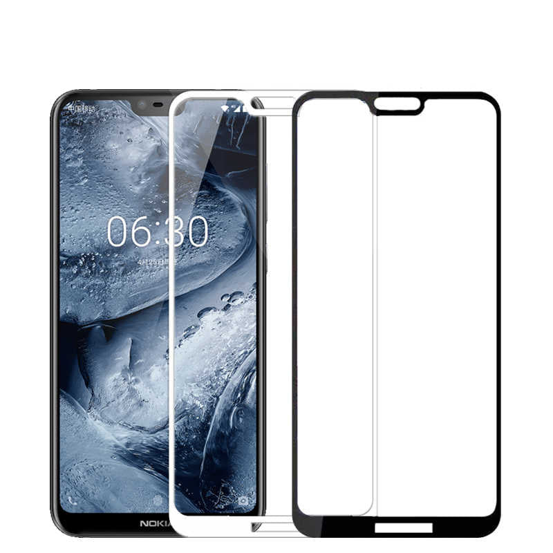 Nokia X6 Zore Kenarları Kırılmaya Dayanıklı Cam Ekran Koruyucu Beyaz