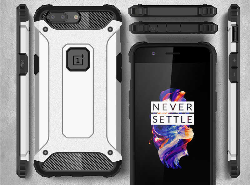 One Plus 5 Kılıf Zore Crash Silikon Kapak Mavi