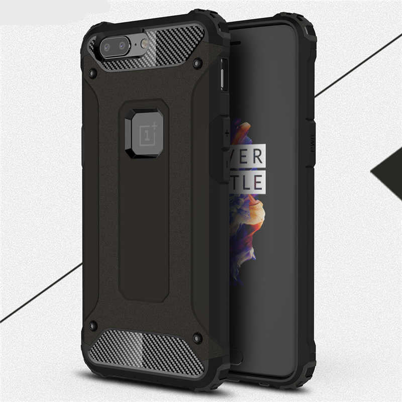 One Plus 5 Kılıf Zore Crash Silikon Kapak Siyah