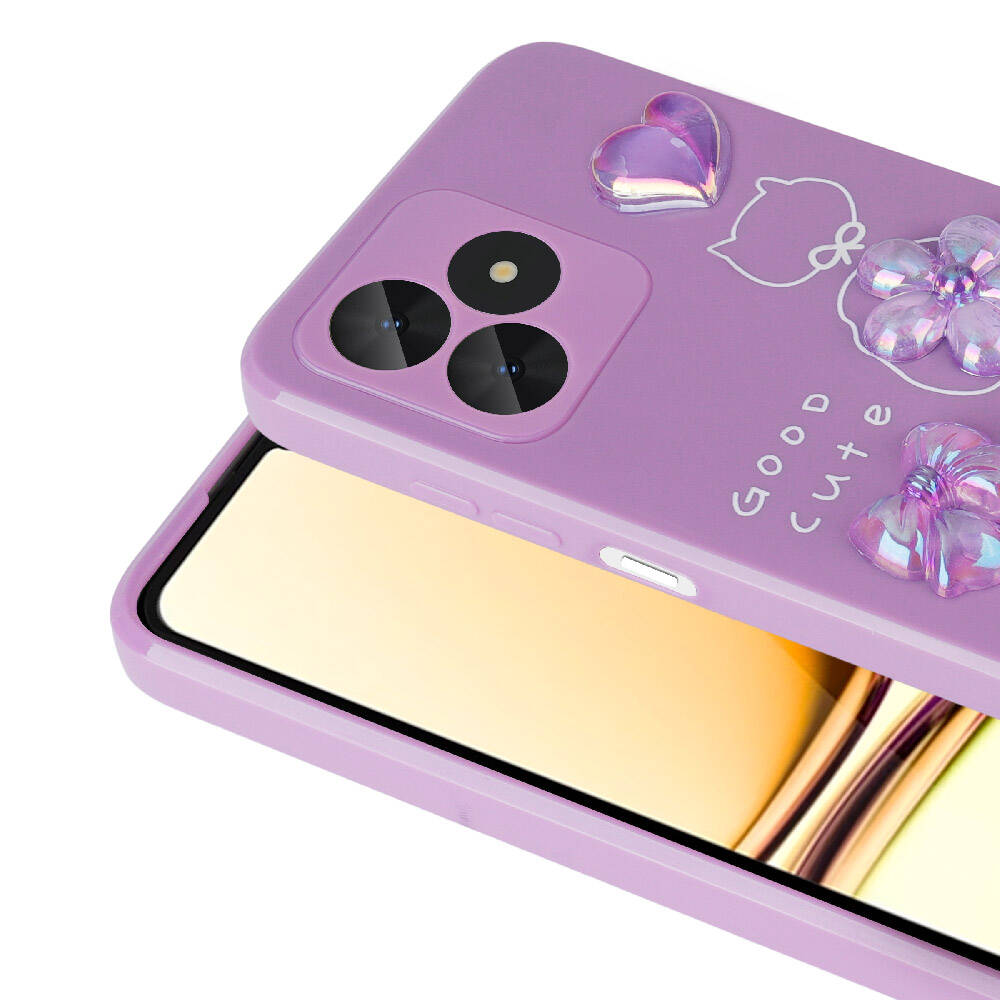 Realme C53 Kılıf Kabartma Figürlü Parlak Zore Toys Silikon Kapak Açık Yeşil