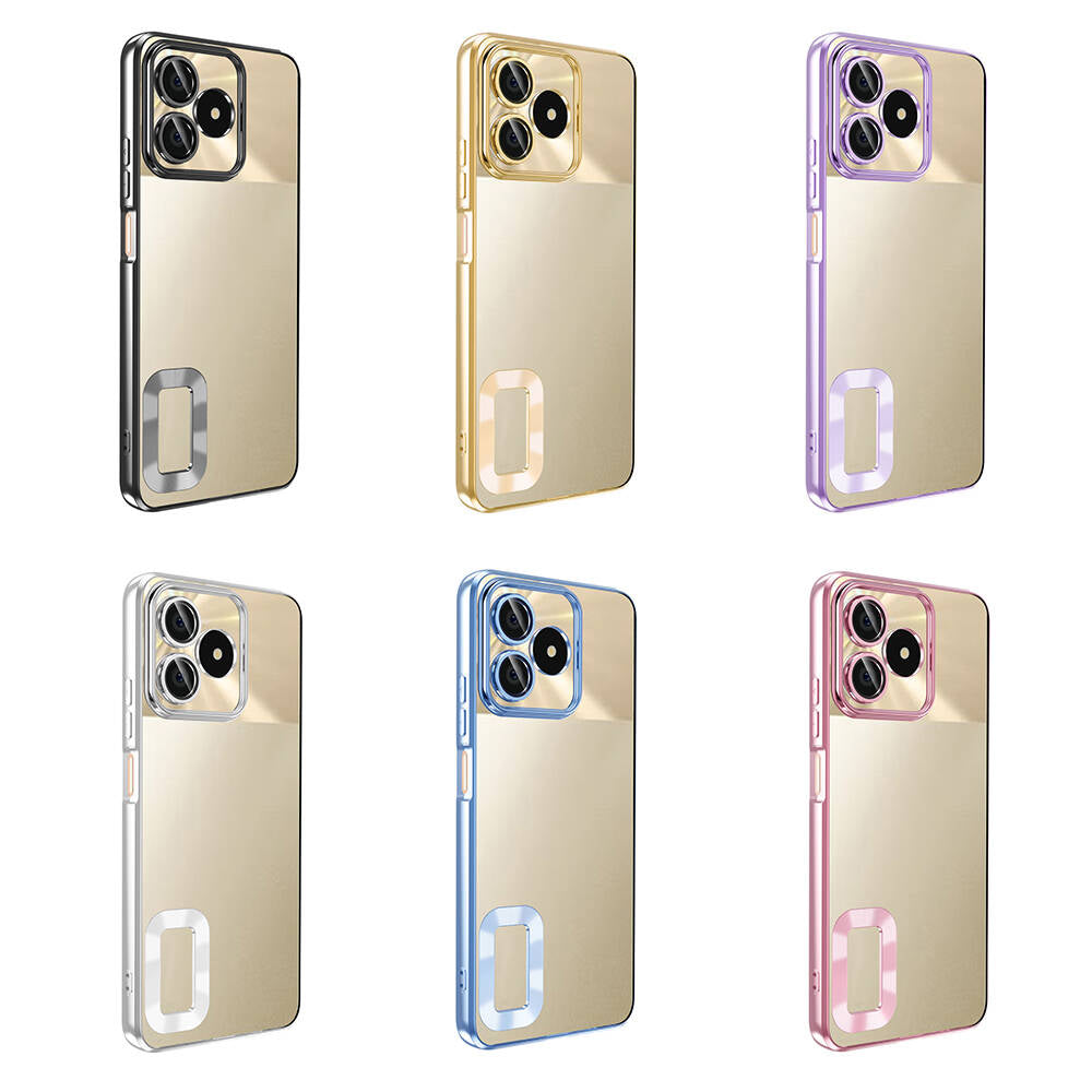 Realme Note 50 Kılıf Kamera Korumalı Logo Gösteren Zore Omega Kapak Sierra Mavi