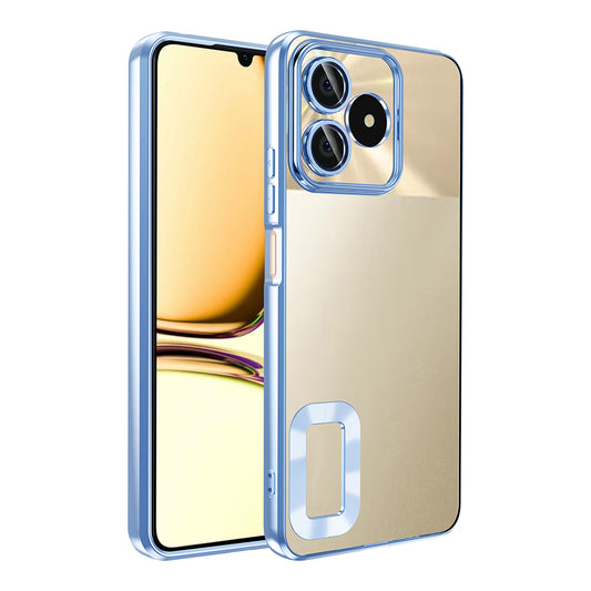 Realme Note 50 Kılıf Kamera Korumalı Logo Gösteren Zore Omega Kapak Sierra Mavi