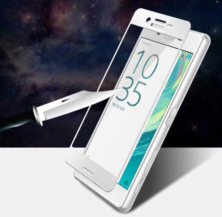 Sony Xperia XZ Zore Ekranı Tam Kaplayan Düz Cam Koruyucu Beyaz