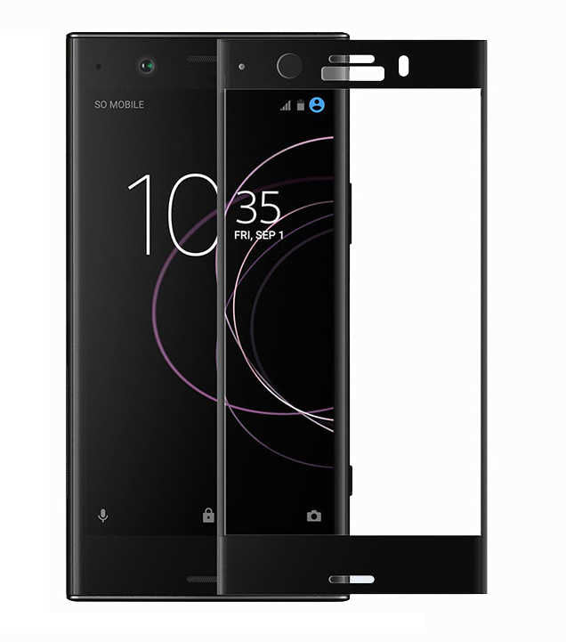 Sony Xperia XZ1 Zore Ekranı Tam Kaplayan Düz Cam Koruyucu Gold