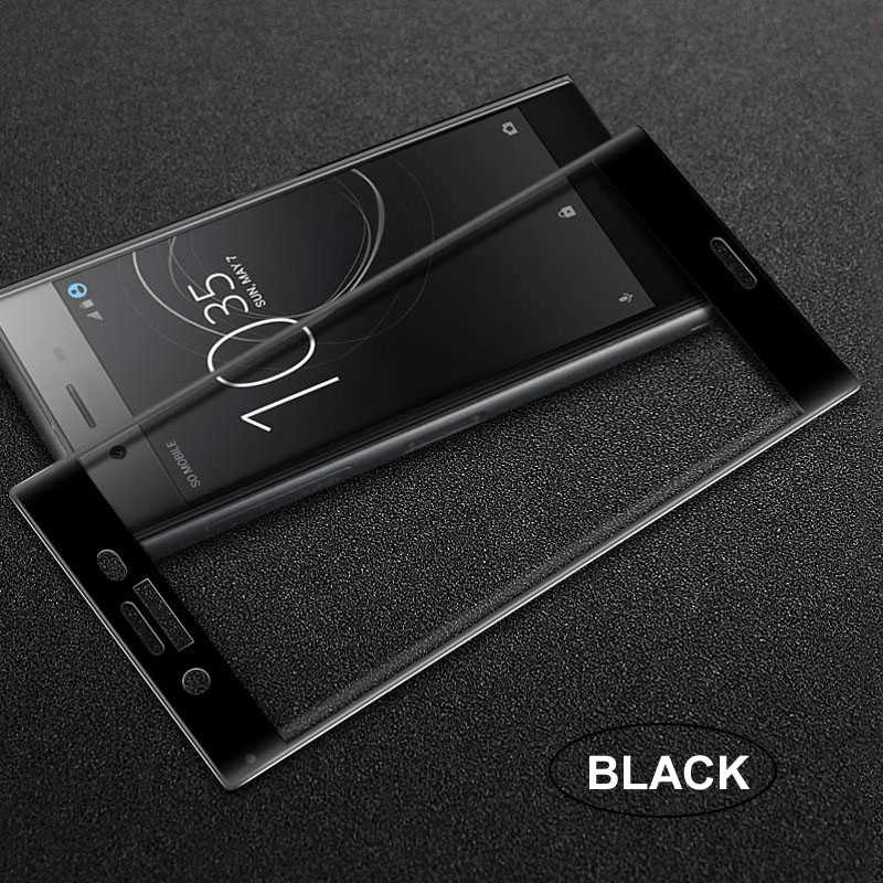 Sony Xperia XZ1 Zore Ekranı Tam Kaplayan Düz Cam Koruyucu Gold
