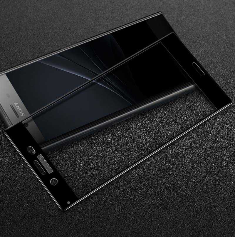 Sony Xperia XZ1 Zore Ekranı Tam Kaplayan Düz Cam Koruyucu Gold