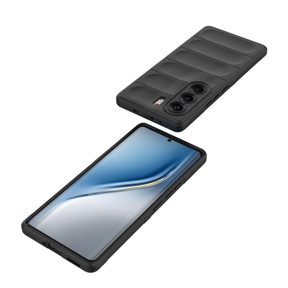 Tecno Camon 40 Pro Kılıf Esnek TPU Oyuklu Arka Yüzey Tasarımlı Zore Etnik Silikon Kapak Lacivert