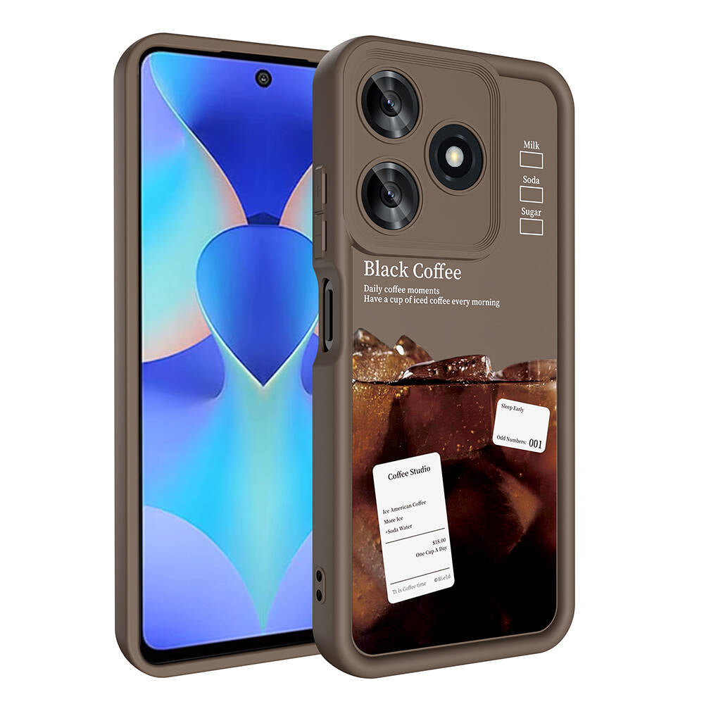 Tecno Spark 10 4G Kılıf Kamera Korumalı Baskılı Arka Yüzey Zore Klas Kapak Beyaz