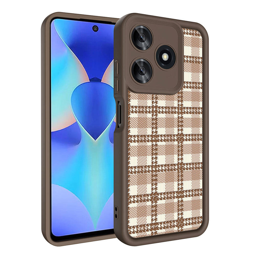 Tecno Spark 10 4G Kılıf Kamera Korumalı Baskılı Arka Yüzey Zore Klas Kapak Beyaz
