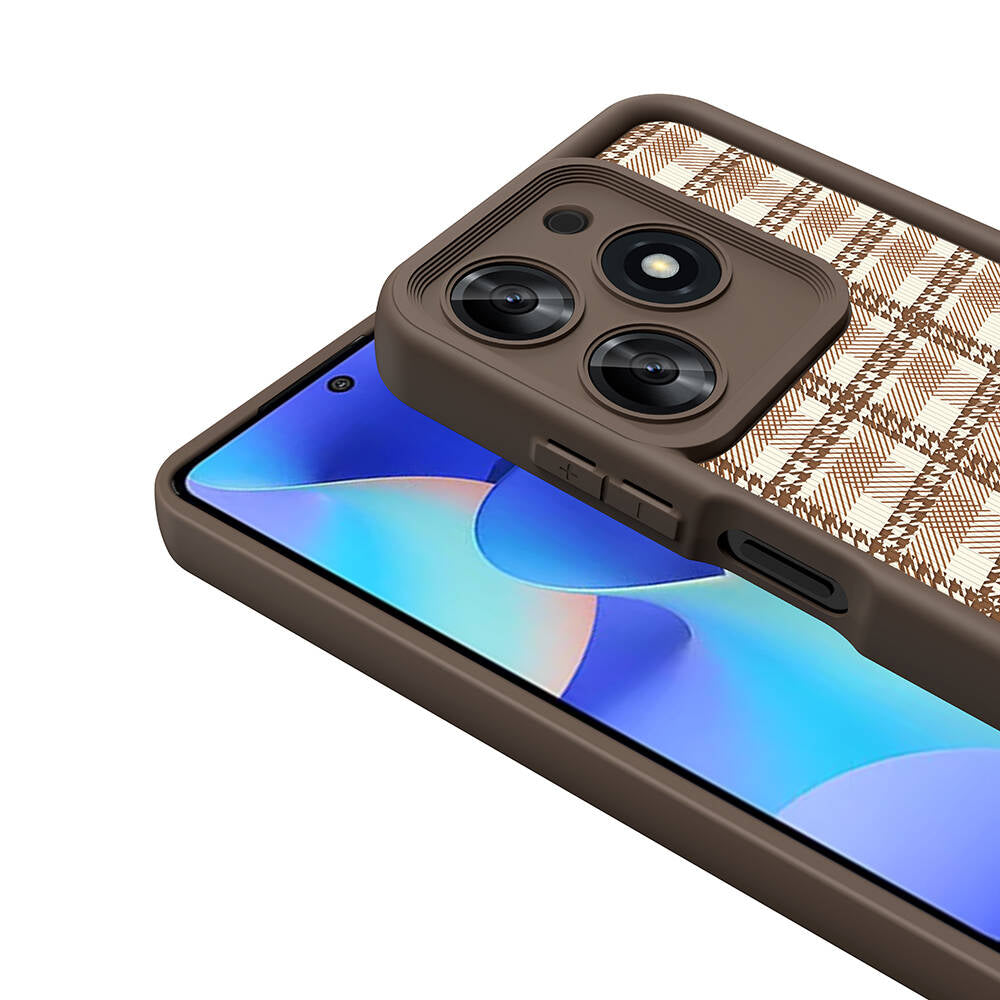 Tecno Spark 10 Pro 4G Kılıf Kamera Korumalı Baskılı Arka Yüzey Zore Klas Kapak Açık Kahve