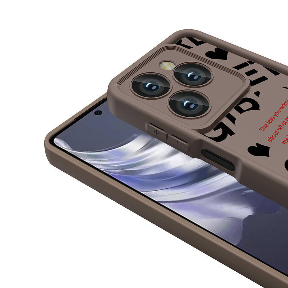 Tecno Spark 20 Kılıf Kamera Korumalı Baskılı Arka Yüzey Zore Klas Kapak Koyu Kahve
