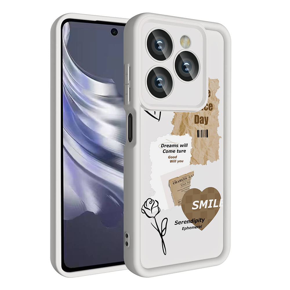 Tecno Spark 20 Kılıf Kamera Korumalı Baskılı Arka Yüzey Zore Klas Kapak Koyu Kahve