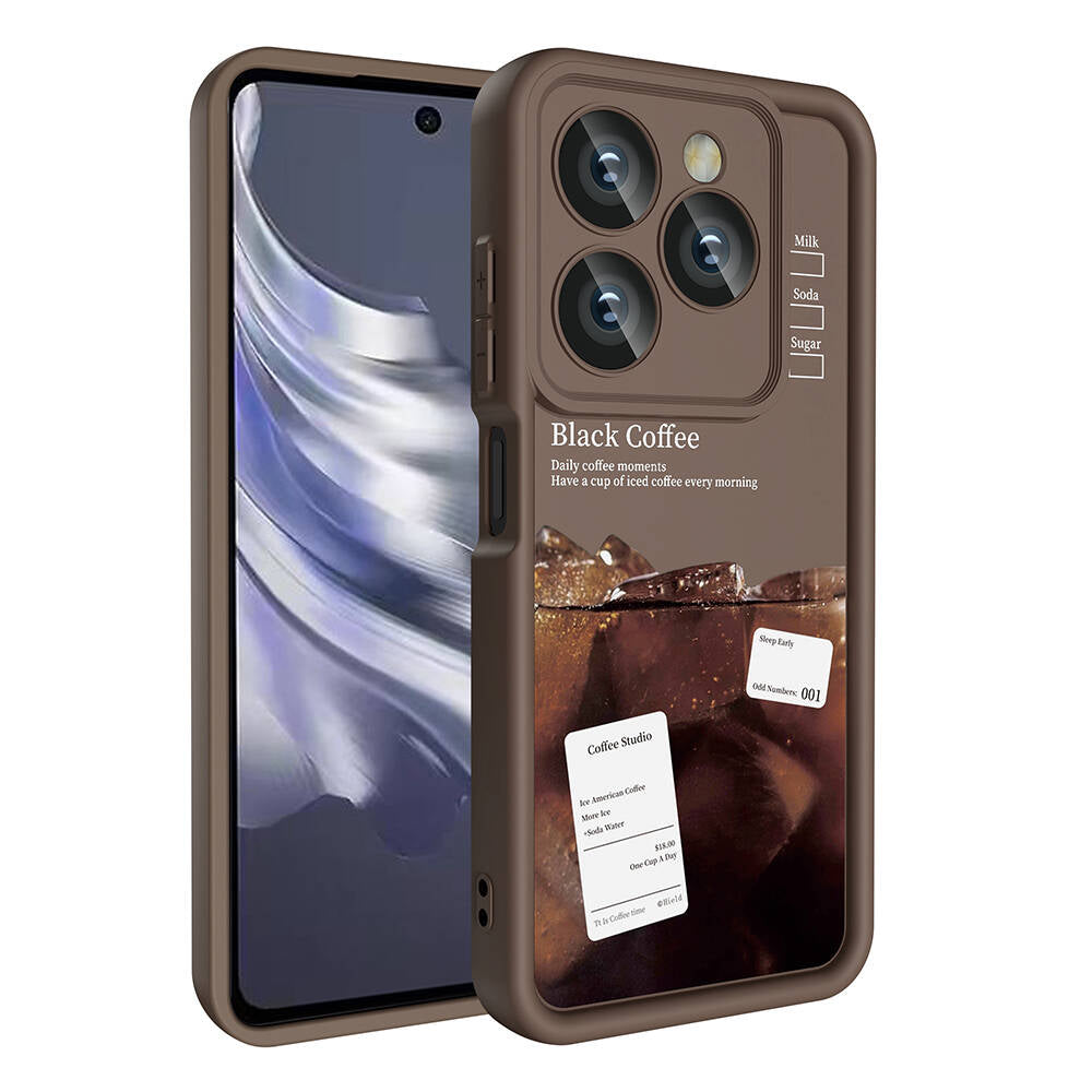 Tecno Spark 20 Kılıf Kamera Korumalı Baskılı Arka Yüzey Zore Klas Kapak Koyu Kahve