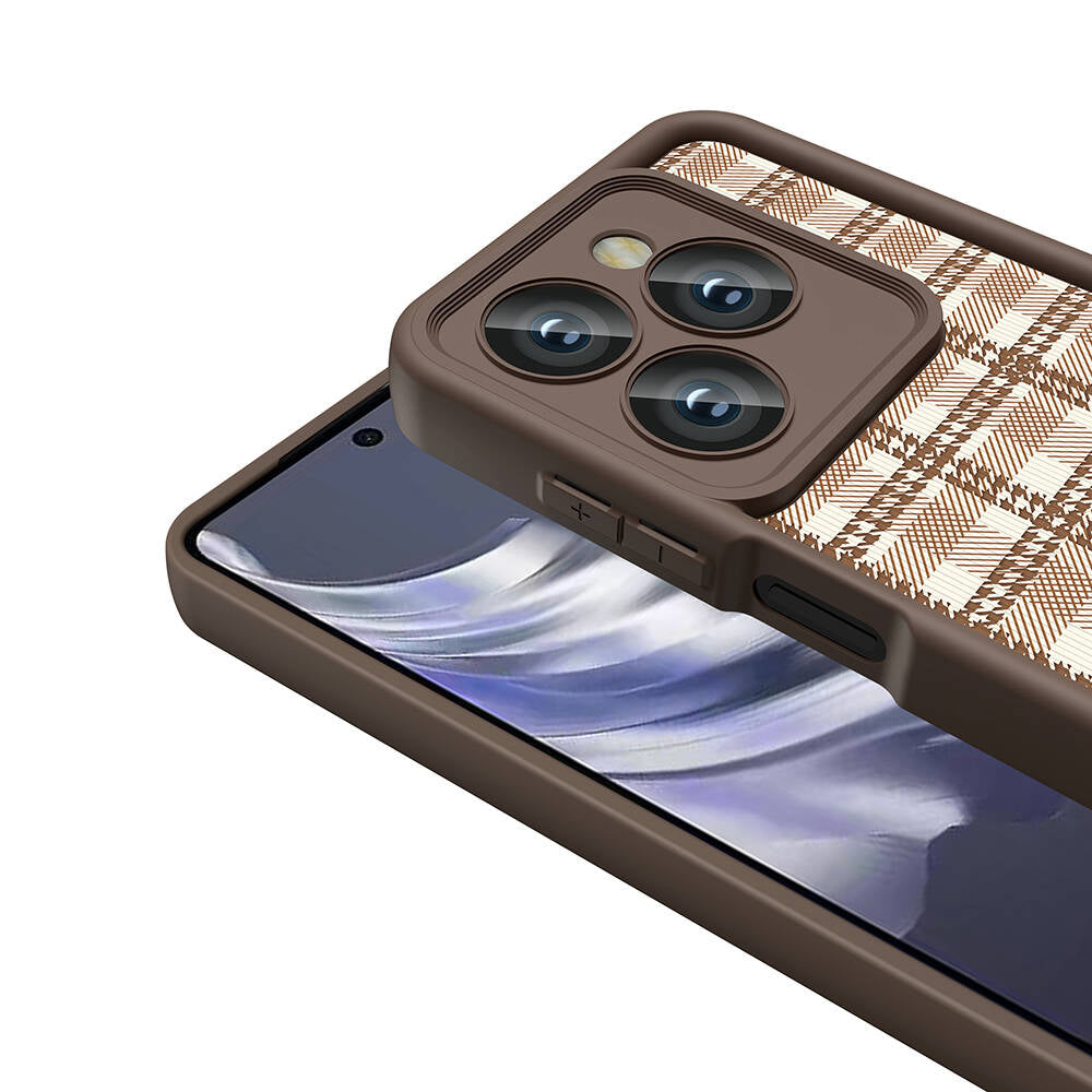 Tecno Spark 20 Kılıf Kamera Korumalı Baskılı Arka Yüzey Zore Klas Kapak Koyu Kahve