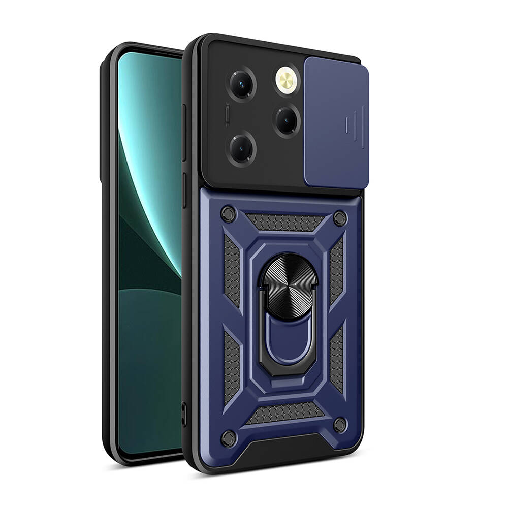 Tecno Spark 20 Pro 4G Kılıf Magnetik Standlı Kamera Korumalı Zore Sürgülü Vega Kapak