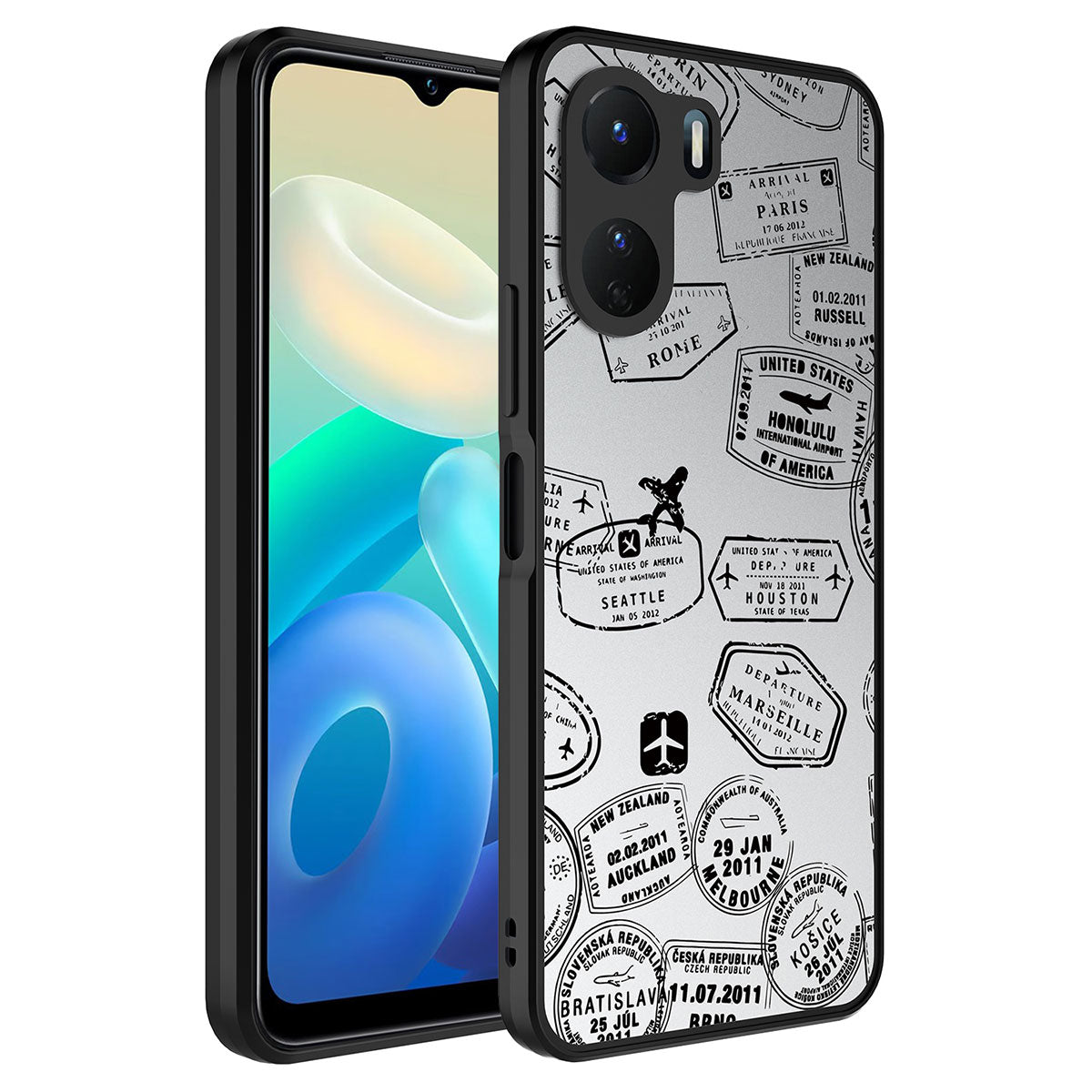Vivo Y16 Kılıf Aynalı Desenli Kamera Korumalı Parlak Zore Mirror Kapak Kalp