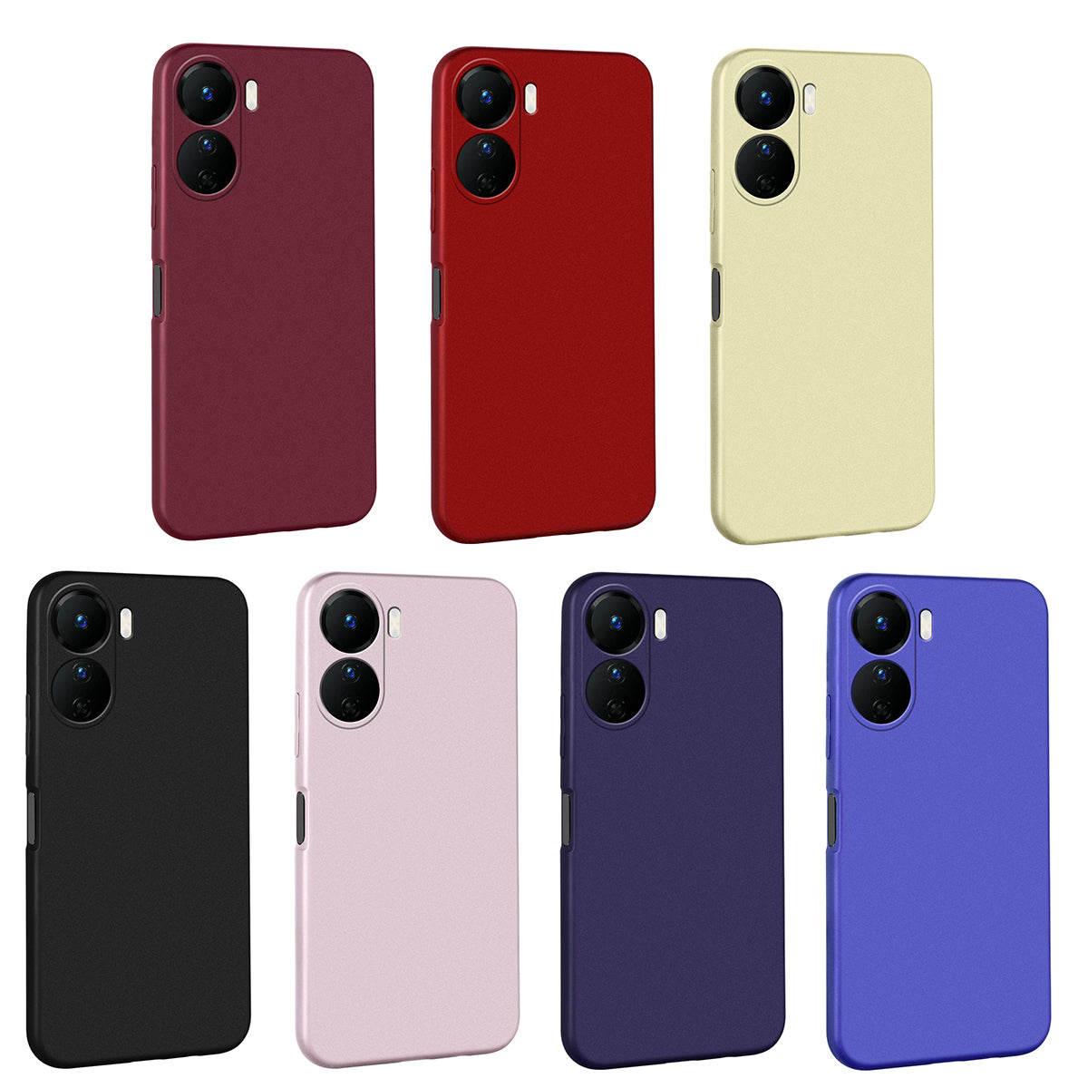 Vivo Y16 Kılıf Zore Premier Silikon Kapak Mürdüm