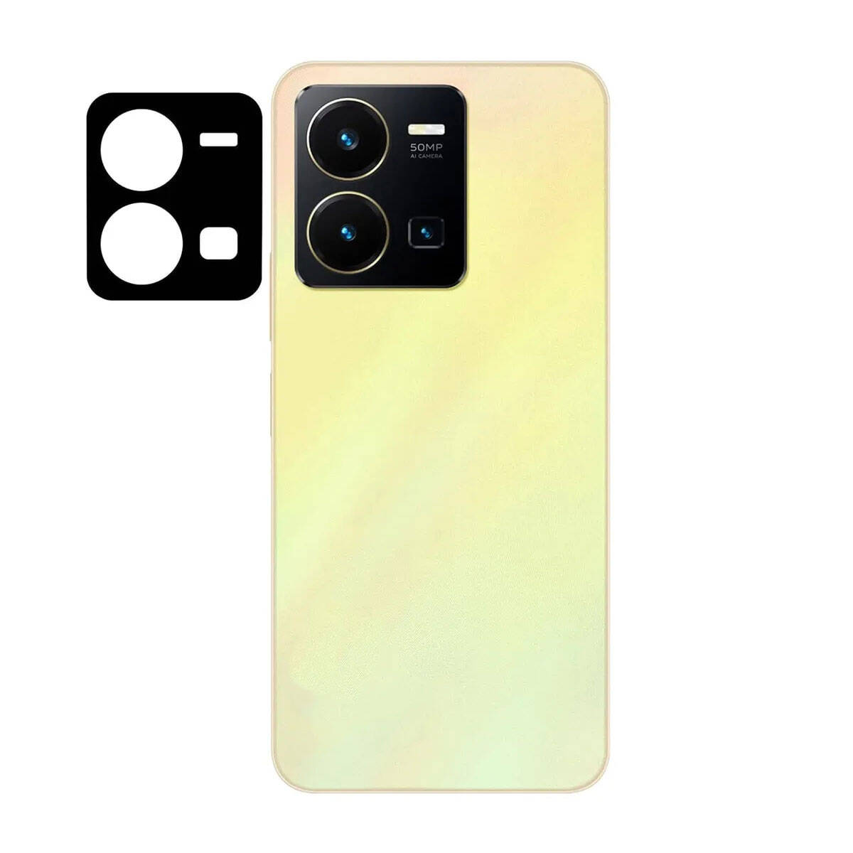 Vivo Y35S Zore 3D Kamera Camı Siyah
