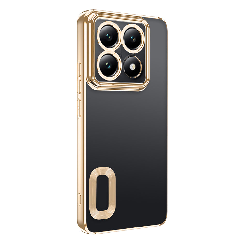 Xiaomi 14T Pro Kılıf Kamera Korumalı Logo Gösteren Zore Omega Kapak Gold