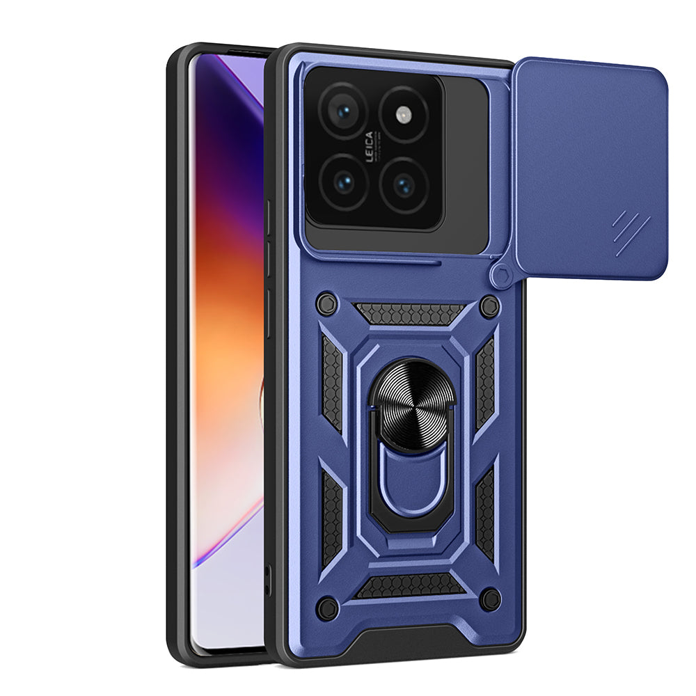 Xiaomi 14T Pro Kılıf Magnetik Standlı Kamera Korumalı Zore Sürgülü Vega Kapak Siyah
