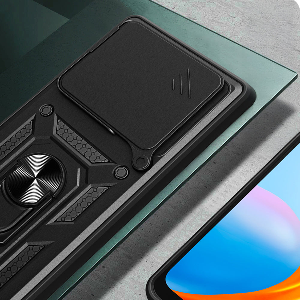 Xiaomi 14T Pro Kılıf Magnetik Standlı Kamera Korumalı Zore Sürgülü Vega Kapak Siyah