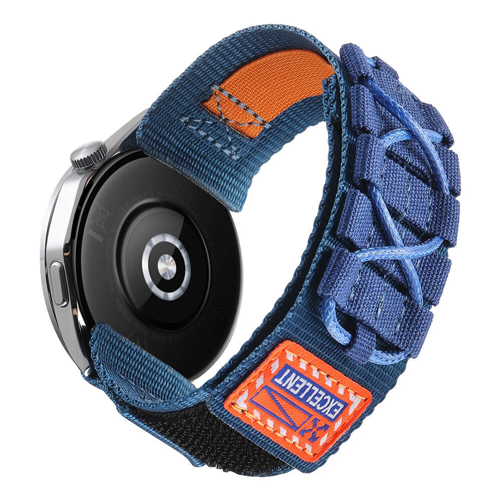 Xiaomi Amazfit Pace Zore KRD-112 22mm Orbital Örgülü Halat Tasarımlı Naylon Kumaş Hasır Kordon Mavi