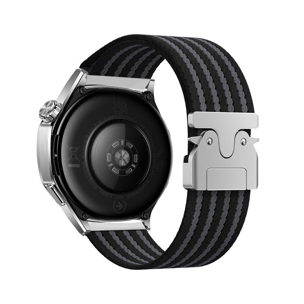 Xiaomi Amazfit Pace Zore KRD-133 22mm Naylon Kumaş Hasır Örgülü Kordon Siyah
