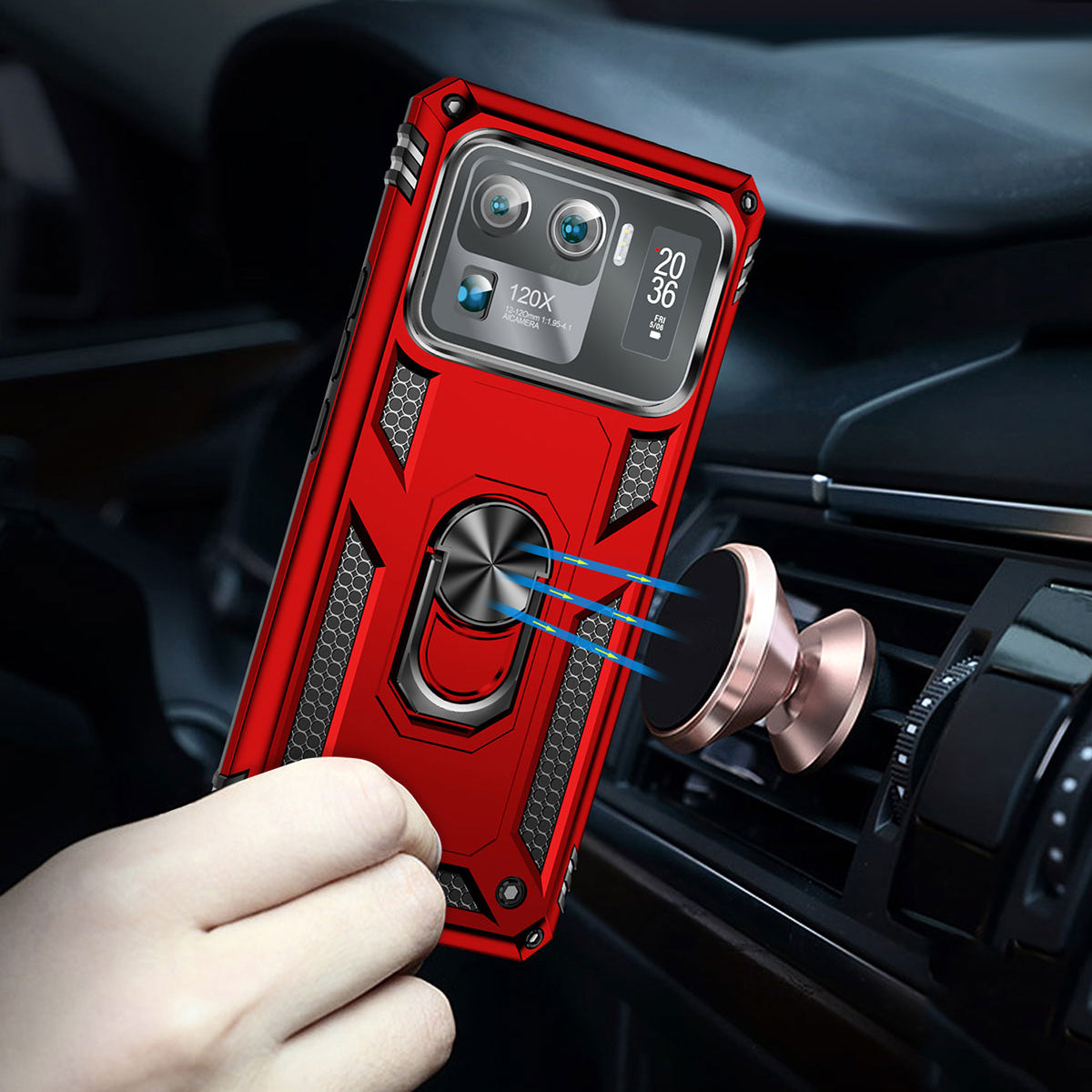 Xiaomi Mi 11 Ultra Kılıf Zore Vega Kapak Kırmızı