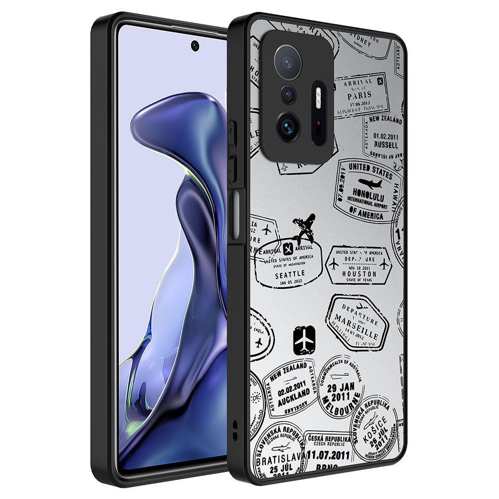 Xiaomi Mi 11T 5G Kılıf Aynalı Desenli Kamera Korumalı Parlak Zore Mirror Kapak Seyahat