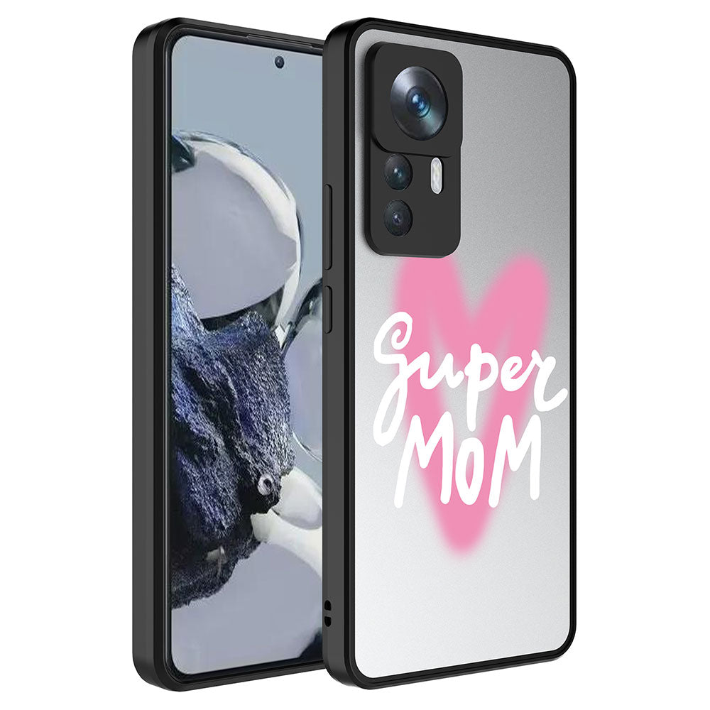 Xiaomi Mi 12T Pro Kılıf Aynalı Desenli Kamera Korumalı Parlak Zore Mirror Kapak Süper Anne