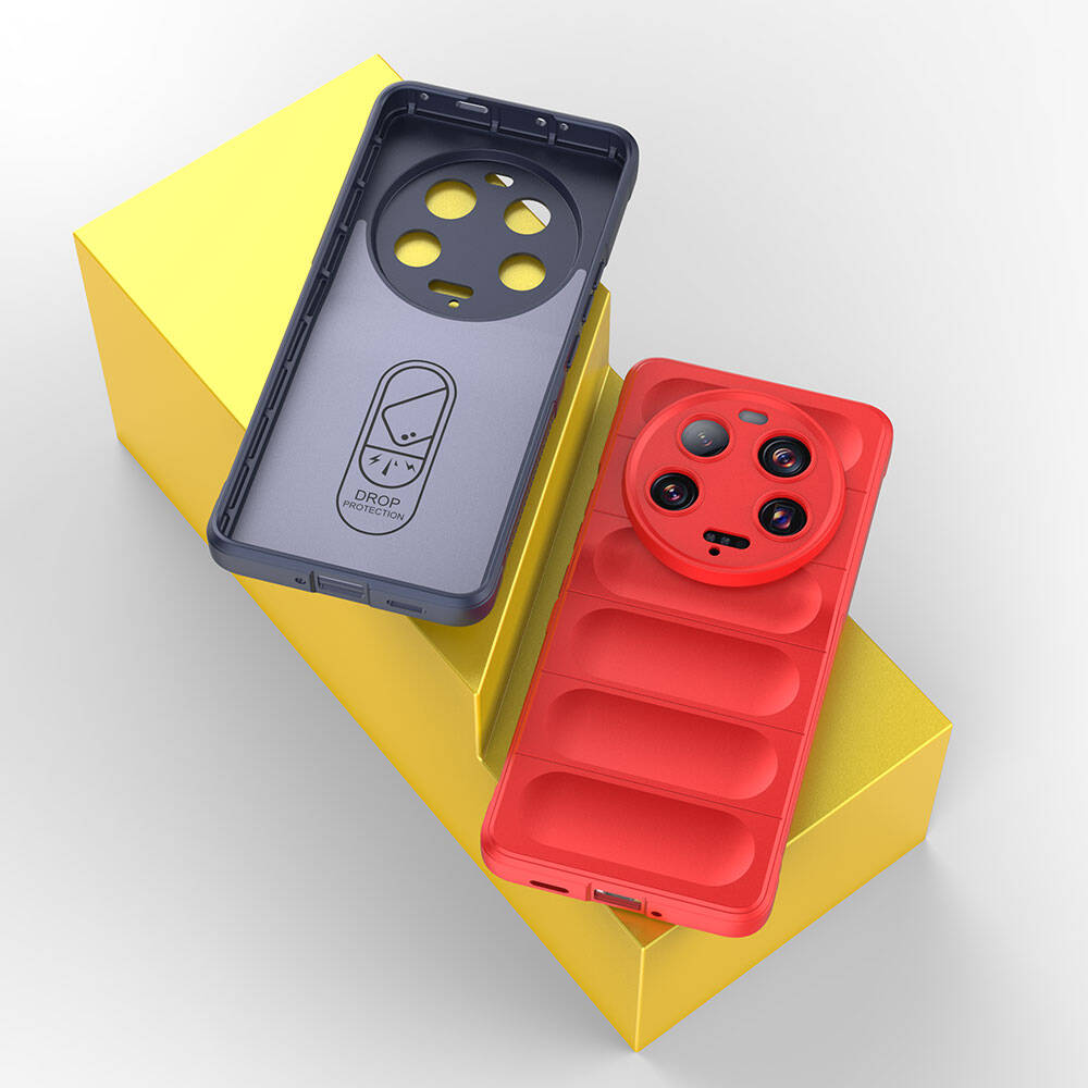 Xiaomi Mi 13 Ultra Kılıf Esnek TPU Oyuklu Arka Yüzey Tasarımlı Zore Etnik Silikon Kapak Kırmızı