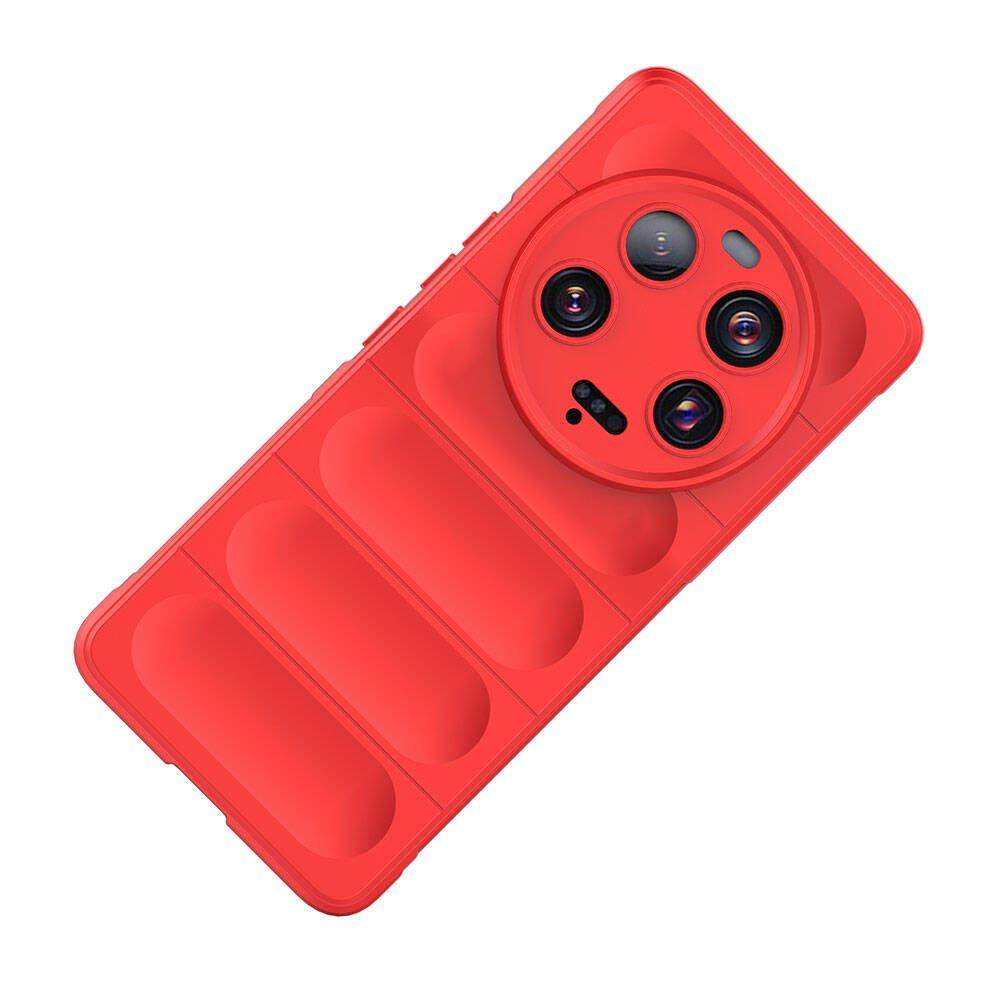 Xiaomi Mi 13 Ultra Kılıf Esnek TPU Oyuklu Arka Yüzey Tasarımlı Zore Etnik Silikon Kapak Kırmızı