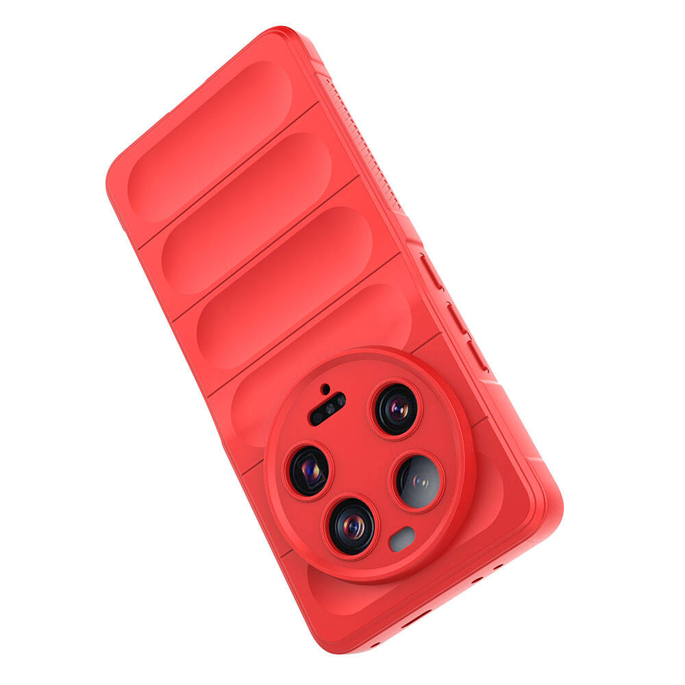 Xiaomi Mi 13 Ultra Kılıf Esnek TPU Oyuklu Arka Yüzey Tasarımlı Zore Etnik Silikon Kapak Kırmızı