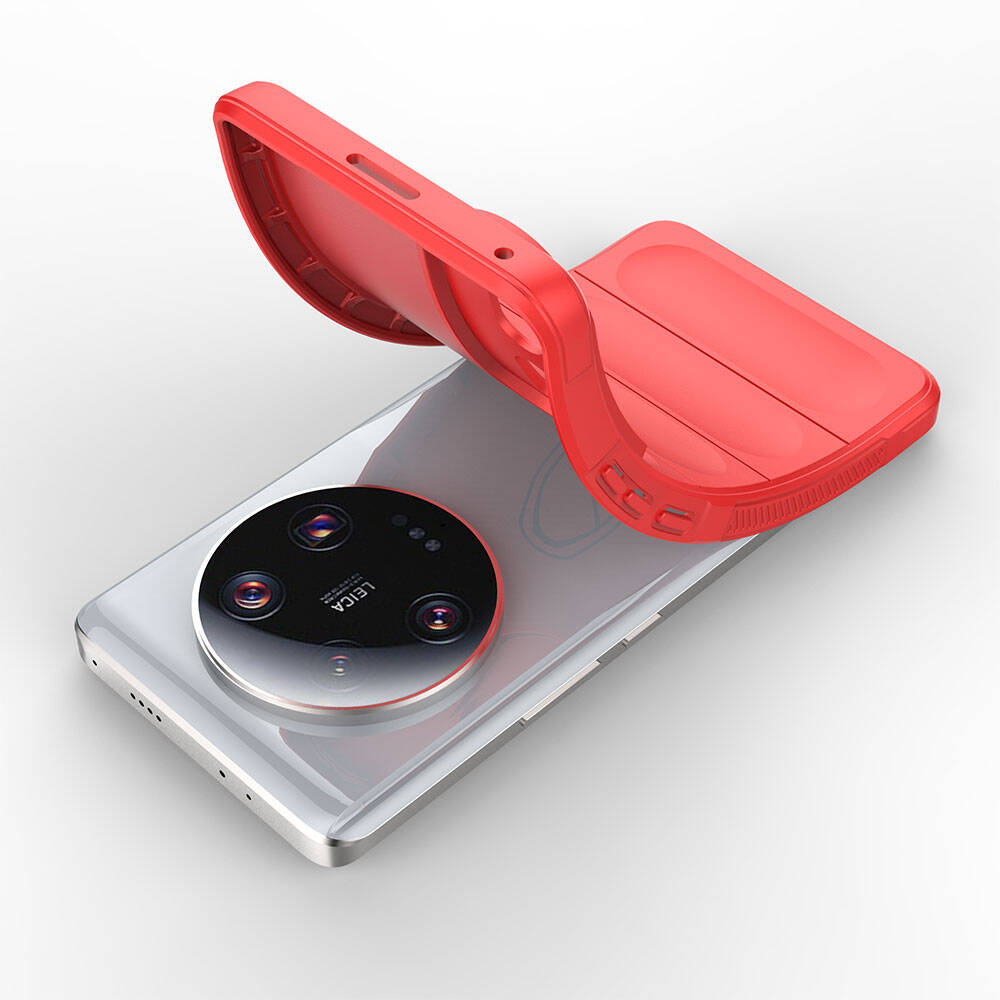 Xiaomi Mi 13 Ultra Kılıf Esnek TPU Oyuklu Arka Yüzey Tasarımlı Zore Etnik Silikon Kapak Kırmızı