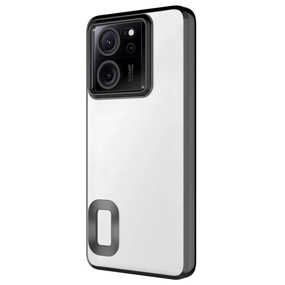 Xiaomi Mi 13T Kılıf Kamera Korumalı Logo Gösteren Zore Omega Kapak Siyah