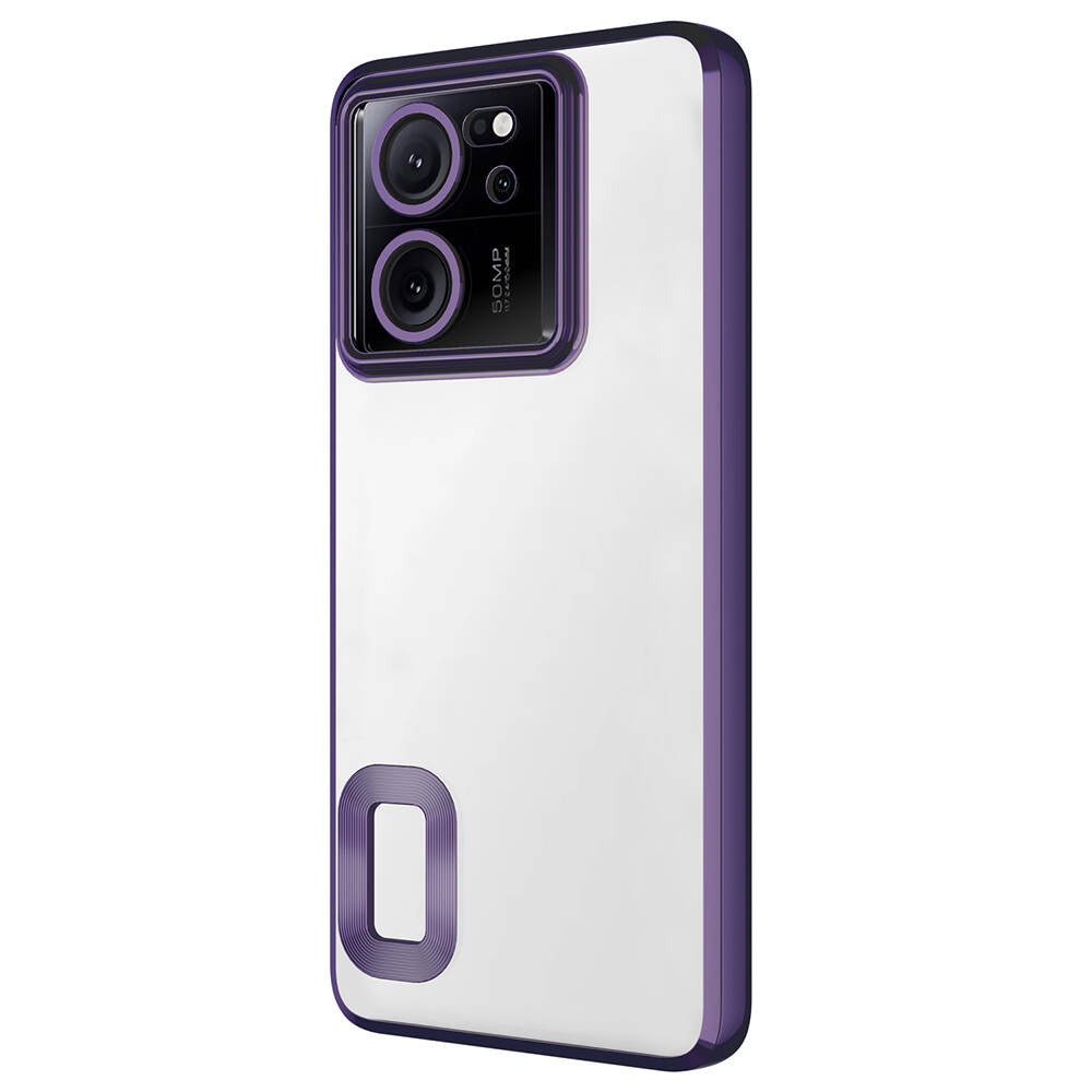 Xiaomi Mi 13T Kılıf Kamera Korumalı Logo Gösteren Zore Omega Kapak Sierra Mavi