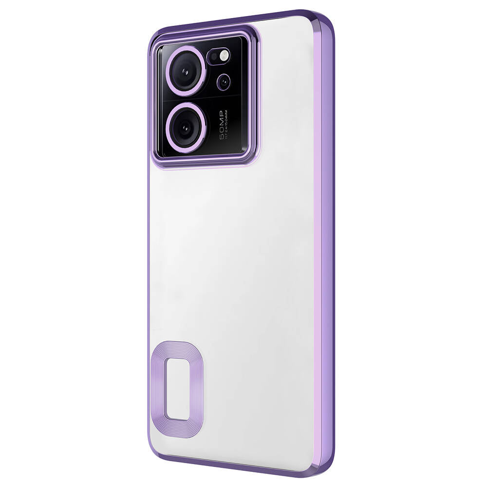 Xiaomi Mi 13T Kılıf Kamera Korumalı Logo Gösteren Zore Omega Kapak Gold