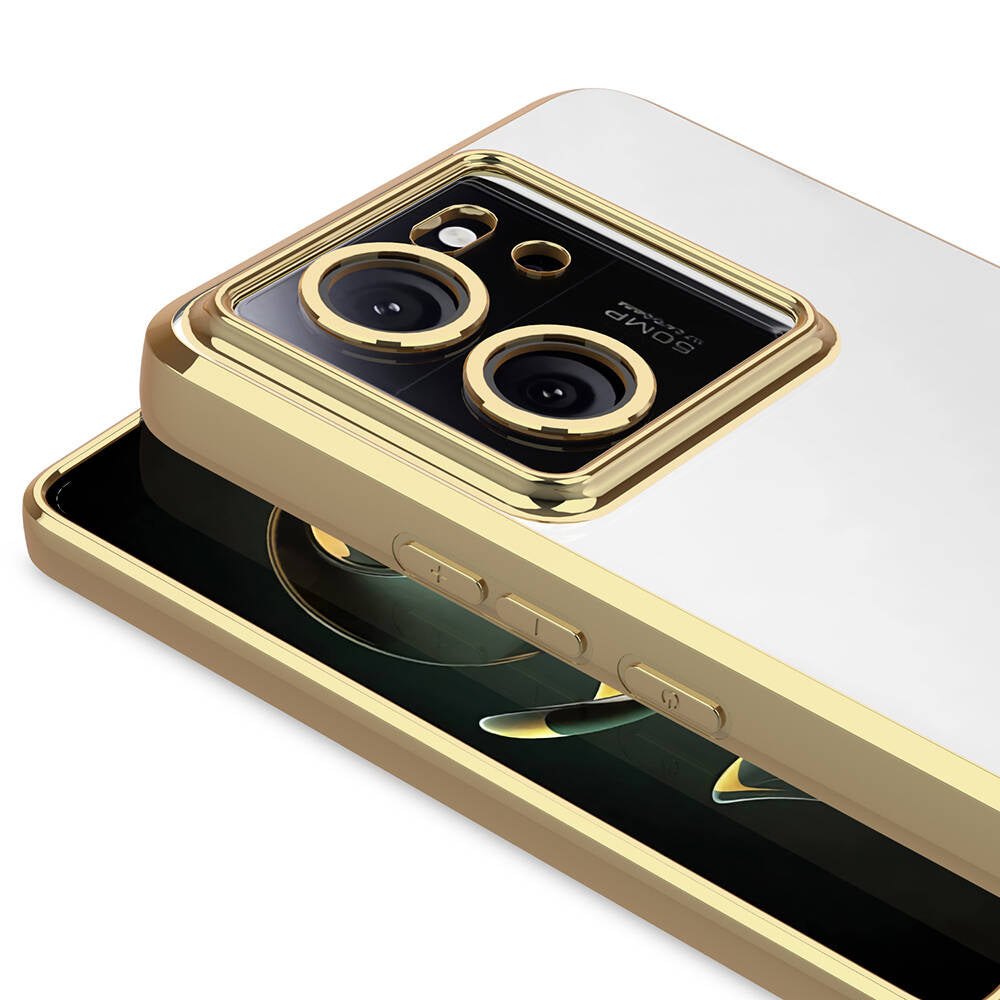 Xiaomi Mi 13T Kılıf Kamera Korumalı Logo Gösteren Zore Omega Kapak Gümüş
