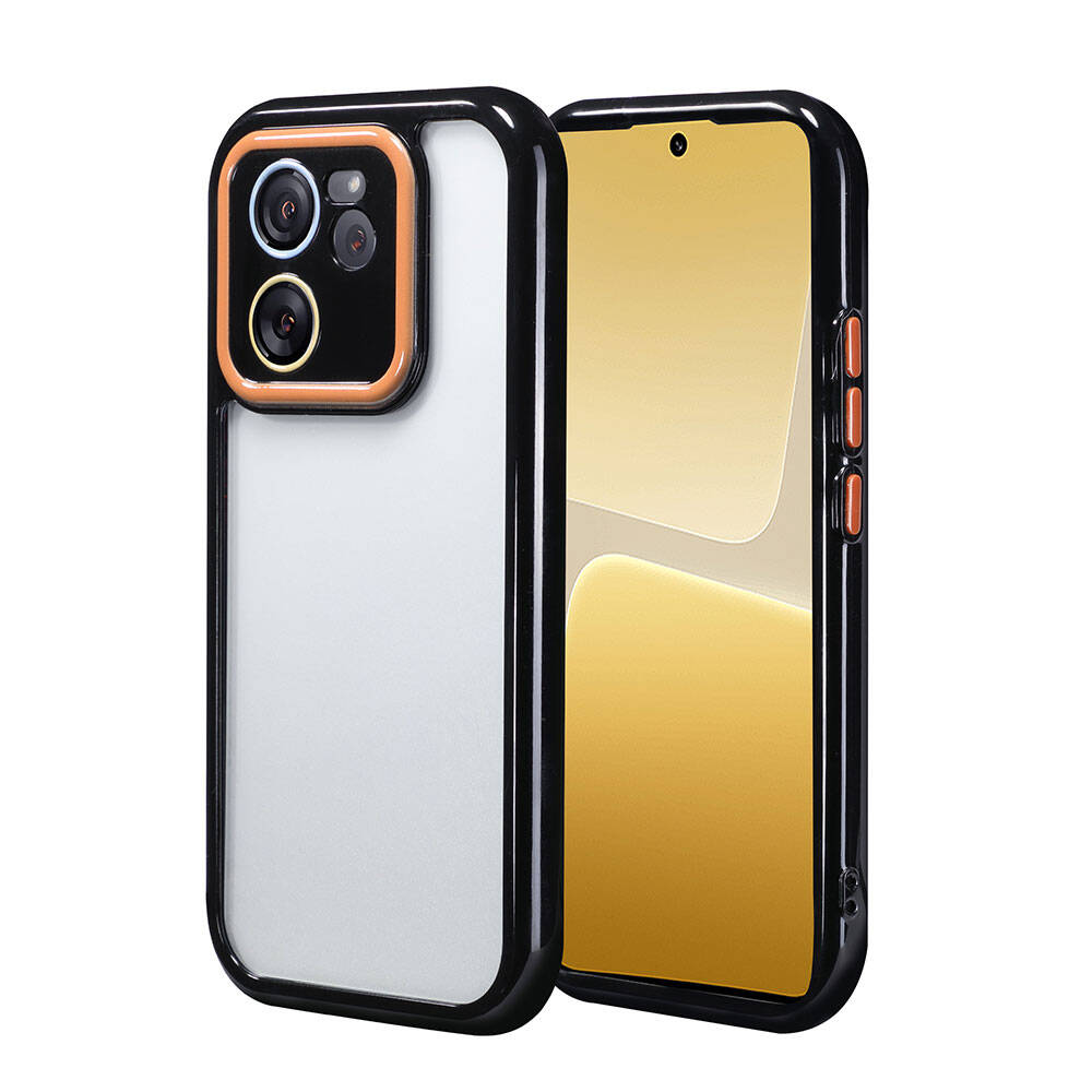 Xiaomi Mi 13T Kılıf Kamera Korumalı Renkli Kenar ve Çerçeve Tasarımlı Zore Vitamin Kapak Derin Mor