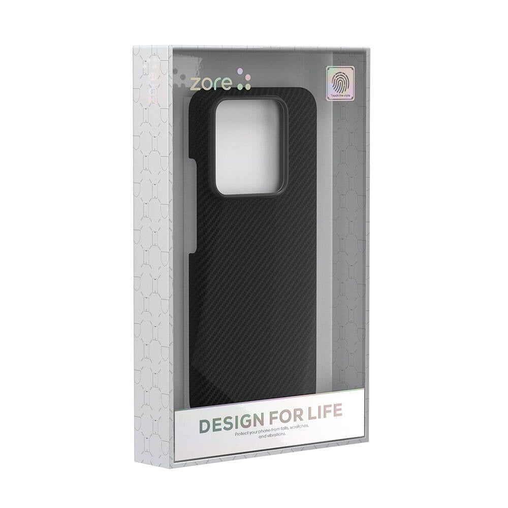 Xiaomi Mi 14 Kılıf Magsafe Şarj Özellikli 600D Kevlar Zore Krek Karbon Kapak Siyah